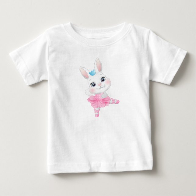 Bunny Ballerina Baby T-Shirt (Front)