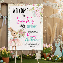 Bunny Ballerina Welcome Sign