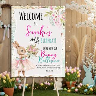 Bunny Ballerina Welcome Sign