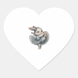 Bunny Ballet Ballerina Rabbit Ballet Bunny Dance T Heart Sticker