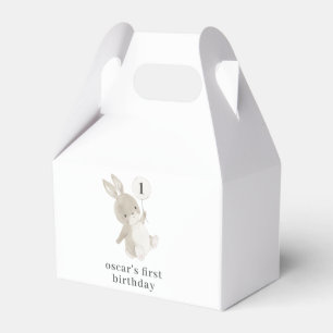 Bunny Balloon 1st Birthday Favor Boxes