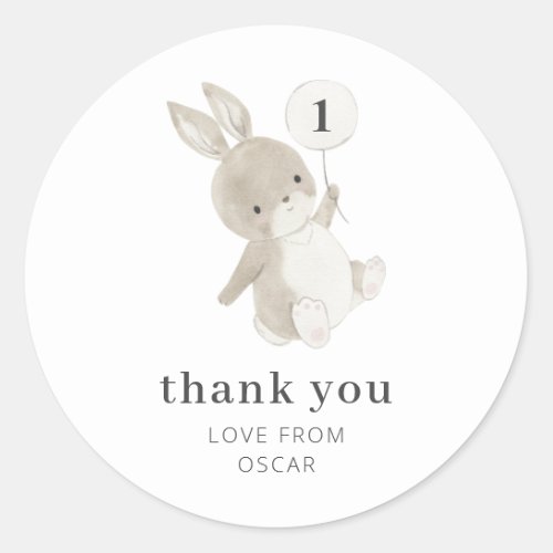 Bunny Balloon Classic Round Sticker