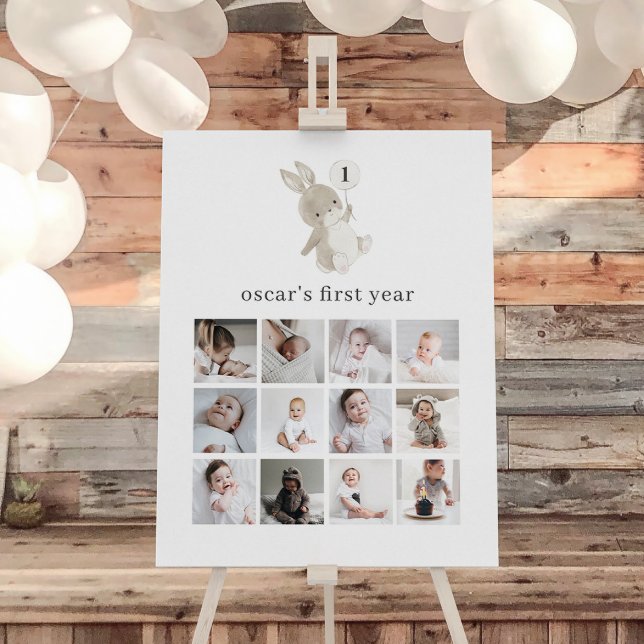 Bunny Balloon Photo Collage Foam Board (Creator Uploaded)