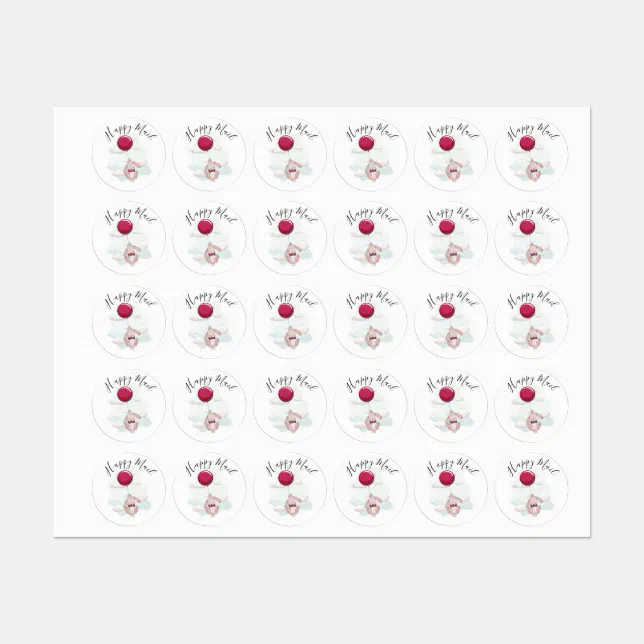 bunny Balloon red Labels | Zazzle