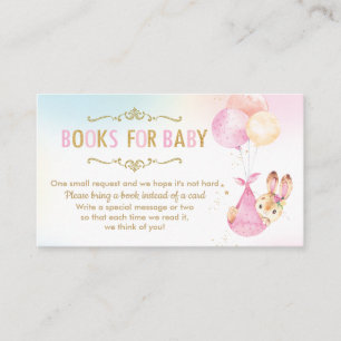 Bunny Balloons Baby Shower Bring a Book Instead Enclosure Card