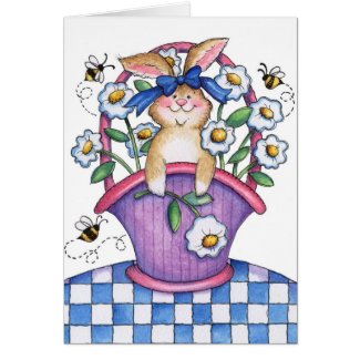 Bunny Basket - Greeting Card