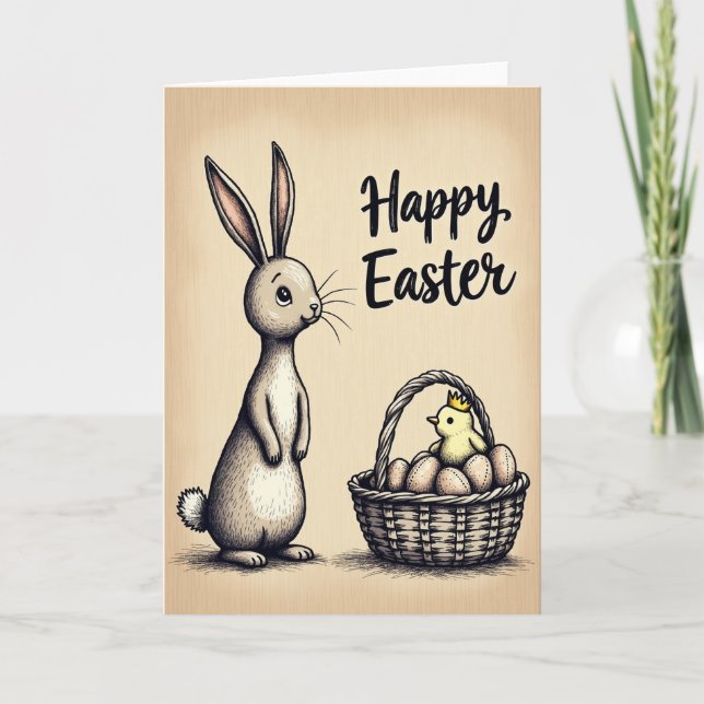 Bunny Basket Holiday Card (Front)