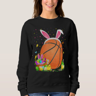 Bunny Basketball Easter Egg Hunt Basketball Easte Sweatshirt