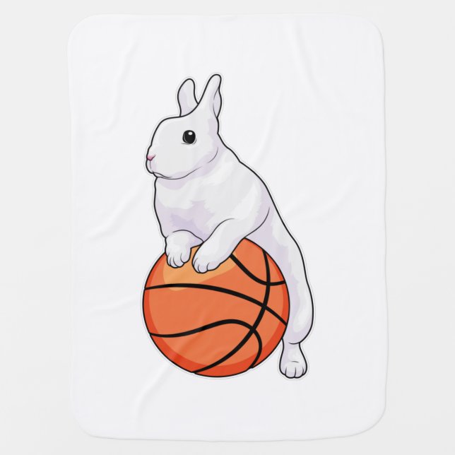 Bunny Basketball player Basketball Baby Blanket (Front)