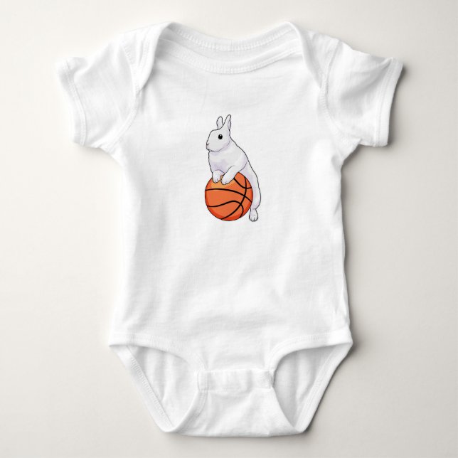 Bunny Basketball player Basketball Baby Bodysuit (Front)