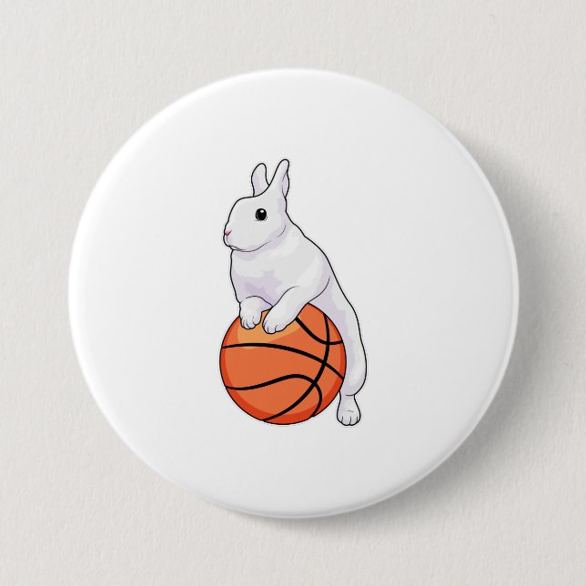 Bunny Basketball player Basketball Button (Front)