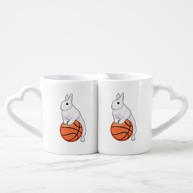 Bunny Basketball player Basketball Coffee Mug Set (Front Nesting)