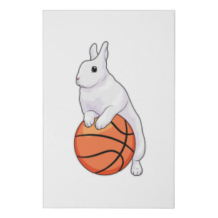 Bunny Basketball player Basketball Faux Canvas Print