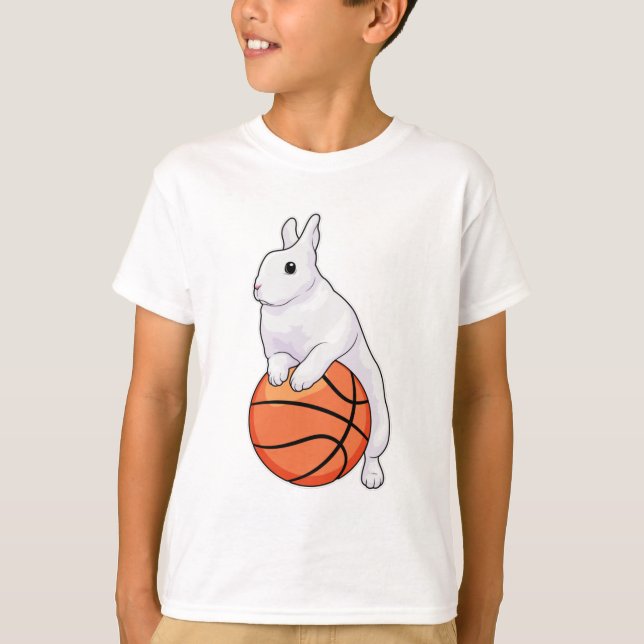 Bunny Basketball player Basketball T-Shirt (Front)