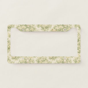Bunny Bear Floral Garden Neutral Green Pattern License Plate Frame