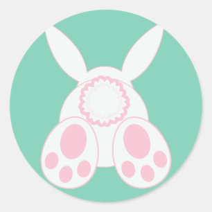 Bunny Behind Classic Round Sticker