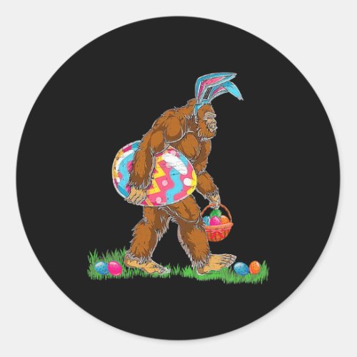 Bunny Bigfoot Sasquatch Happy Easter Day Eggs Hunt Classic Round Sticker