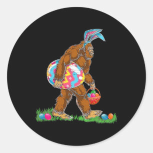Bunny Bigfoot Sasquatch Happy Easter Day Eggs Hunt Classic Round Sticker
