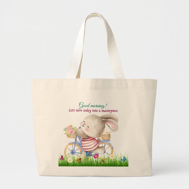 Bunny Bike Jumbo Tote Bag (Front)