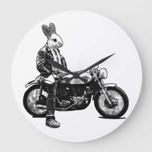 Bunny biker large clock