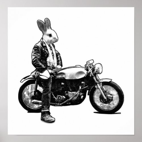 Bunny biker poster