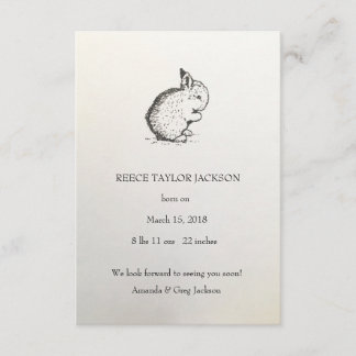 Bunny Birth Announcement, Classic, Traditional Announcement