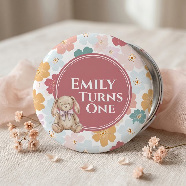 Bunny Birthday Button Cute Bunny Party (Bunny Birthday Button Cute Bunny Party with name
)