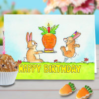 Bunny Birthday Cake Greeting 