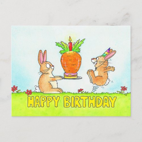 Bunny Birthday Cake  Postcard