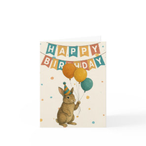 Bunny Birthday Card – Cute Party Animal