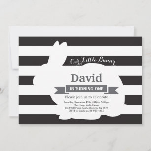 Bunny Birthday Easter Egg 1st First Birthday Invitation