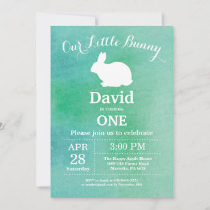 Bunny Birthday Easter Egg 1st First Birthday Invitation