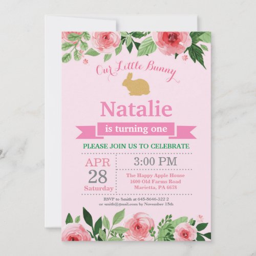 Bunny Birthday Girl Easter Egg 1st First Birthday