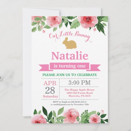 Bunny Birthday Girl Easter Egg 1st First Birthday