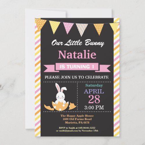 Bunny Birthday Girl Easter Egg Birthday