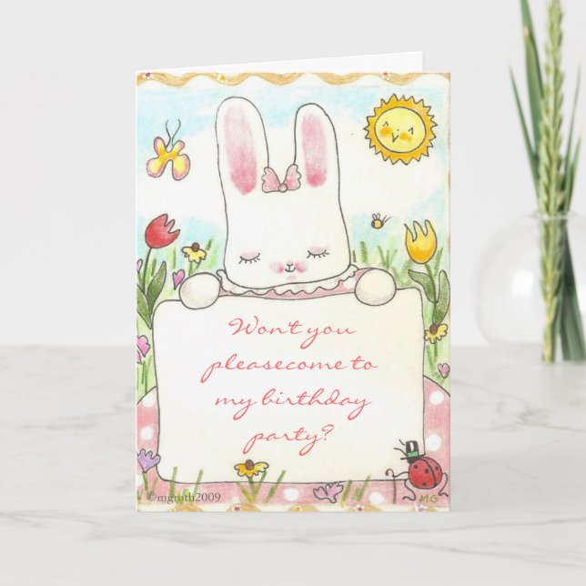 Bunny Birthday invitation (Front)
