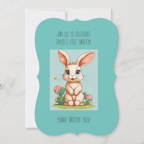 Bunny birthday invitation