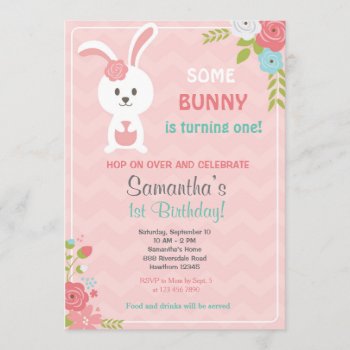 Bunny Birthday Invitation / Bunny Invitation by ApplePaperie at Zazzle