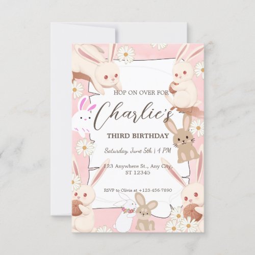 Bunny Birthday invitation for Child