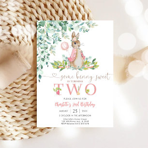 Bunny Birthday Invitation Girl