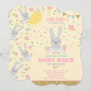 Bunny Birthday Invitation Some Bunny Birthday