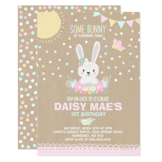 bunny birthday invitation some bunny birthday zazzle com