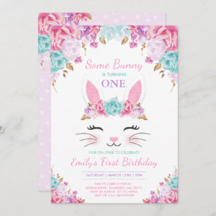 Bunny Birthday Invitation Some Bunny Birthday