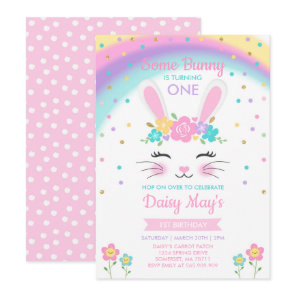 Bunny Birthday Invitation Some Bunny Birthday