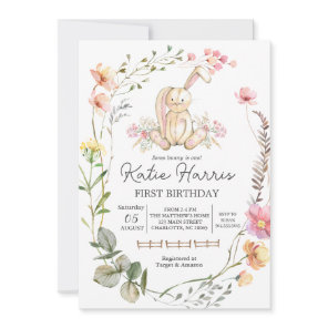 Bunny Birthday Invitation, Some bunny is one Invit Invitation