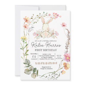 Bunny Birthday Invitation, Some bunny is one Invitation