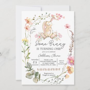 Bunny Birthday Invitation  Some Bunny Is Turning  Invitation by MakinMemoriesonPaper at Zazzle