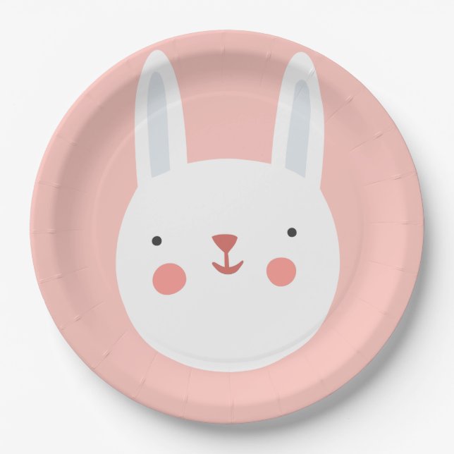 Bunny Birthday Kids Wall Decor  Paper Plates (Front)