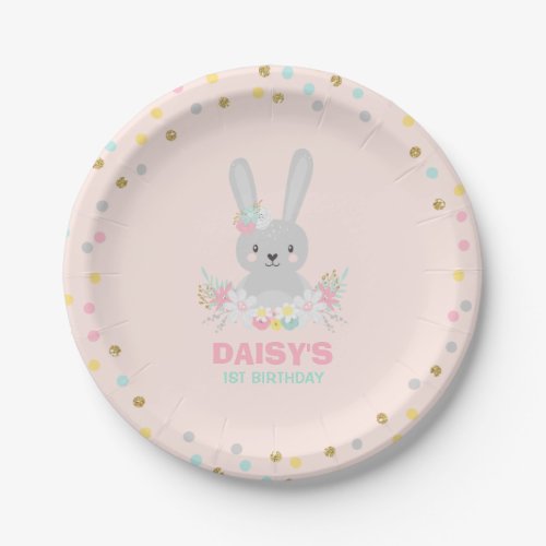 Bunny Birthday Paper Plate Some Bunny Party