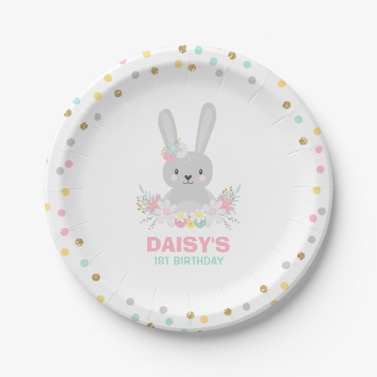 Creative Converting Bunny Party Paper Plates – 8.75" Round, 8-Count, Multicolor For Birthdays & Showers